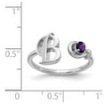 thumbnail image 5 of Solid 925 Sterling Silver B Engagement Ring with 3mm Synthetic Birthstone Size 5.5, 5 of 6