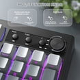 thumbnail image 5 of Freewolf-ZIYOULANG K100 99 Keys Gaming Membrane Wireless Tri-Mode BT/2.4GHz/USB-C Computer Keyboard with Media Knob & Side Printed Keys, Black, 5 of 9