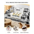 thumbnail image 4 of Gnomes Bees Sofa Covers for 2-3 Cushion Couch L-Shaped Sectional, Spring Sunflowers Honey Daisy Black Plaid Washable Sofa Covers Slipcover for Living Room Furniture, Couch Cover Blanket 71"x134", 4 of 9