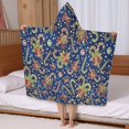 thumbnail image 5 of Blue Christmas Candy Cane Pattern Hooded Bath Towel，50"x30" for Ages 3 To 12 Kids, Quick Dry Lightweight Soft Microfiber Hood Beach Towel Cover Up for Kids, 5 of 7