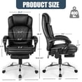 thumbnail image 3 of 400lbs Big and Tall Executive Leather Office Chair with footrest Heavy Duty, Reclining, and Stylish Computer Desk Chair, 3 of 9