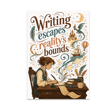 Fantasy Writing Wall Art - Writer Enthusiast - 13x19 Poster Print