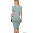 thumbnail image 3 of Zenana Women's Short Sleeve Cotton T-Shirt Knee Length Bodycon Midi Dress, 3 of 3
