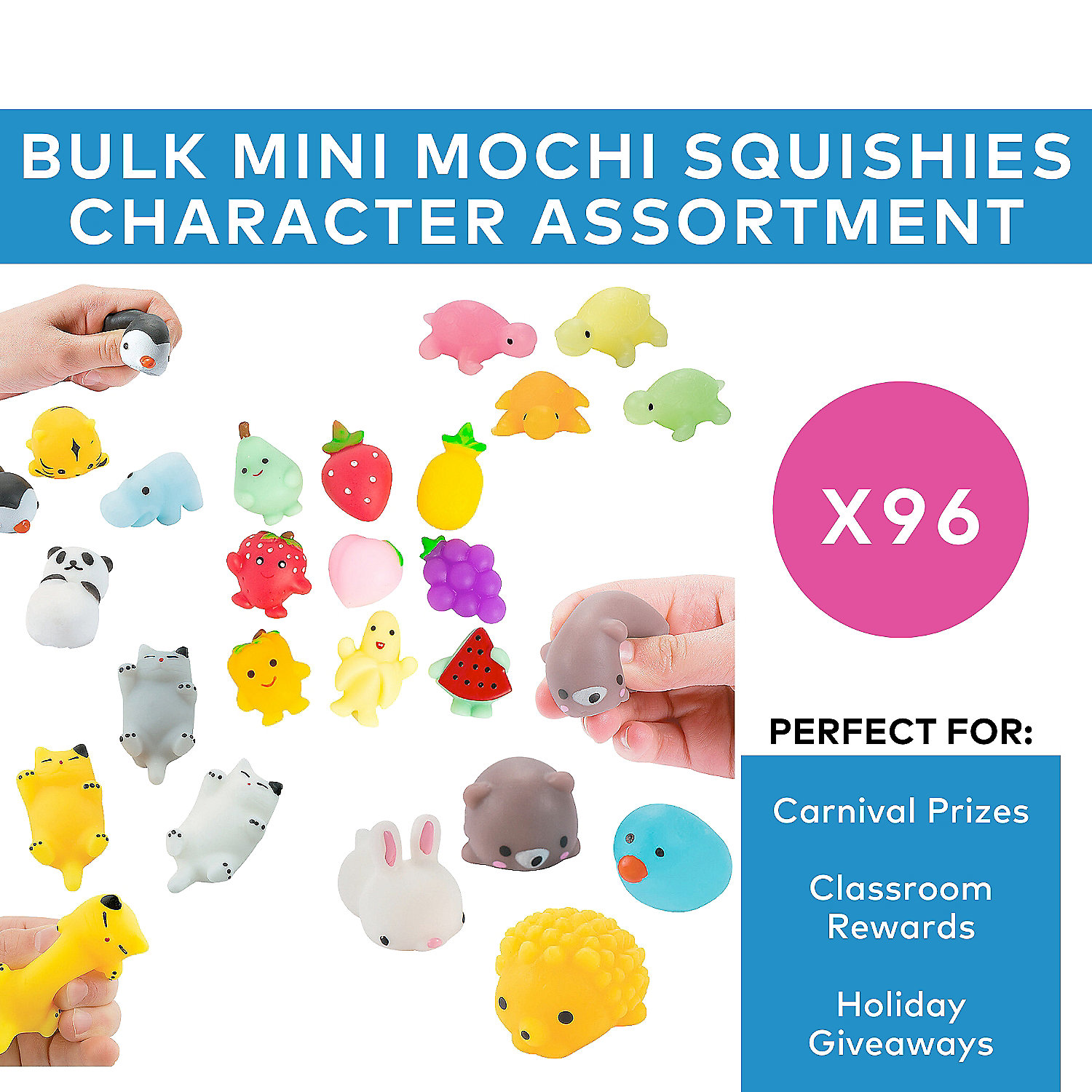 Bulk 96 Pieces Mochi Squishies Character Assortment