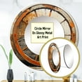 thumbnail image 3 of Designart "Wheels of Time The Old Cart in Orange III" Transportation Orange Large Round Mirror - Round Mirror Wall Décor - Modern Round Printed Mirror 36" x 36" Inch, 3 of 5