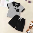 thumbnail image 2 of NOLDARES Toddler Baby Boy Clothes Summer Short Sleeve Truck Print T-Shirt Tops Solid Color Shorts Set 2Pcs Casual Outfit Blazer,2-3 Y, 2 of 6