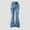Blue, variant on ZHOGXU Big Kids Girls Flared Jeans With Pocket Love Heart Embroidered High Waist Fashion Comfortable Denim Pants For Casual Daily Wear Blue 9-10 Years