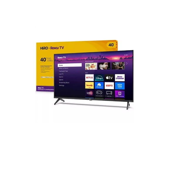 Restored Hiro TV 40" 1080p Full HD Smart Roku TV with Dolby Audio for Streaming H40C3D4