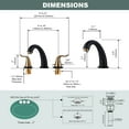 thumbnail image 5 of Wowow 8 in. Widespread Double Handle Bathroom Faucet in Black and Gold, 5 of 6