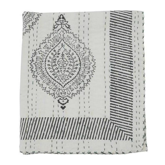 Saro Lifestyle TH323.GY5060 50 x 60 Po Jet de Point de Taj avec Motif Imprimé Bloc Gris