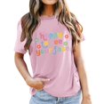 thumbnail image 1 of T-Shirts Stylés pour Femmes Haut d'Été Décontracté Design Floral en Dentelle Col Rond Tee Graphique pour Tous les Jours et à Porter, 1 of 4