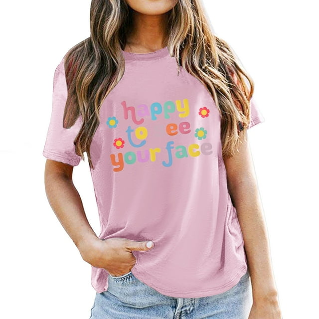 T-Shirts Stylés pour Femmes Haut d'Été Décontracté Design Floral en Dentelle Col Rond Tee Graphique pour Tous les Jours et à Porter