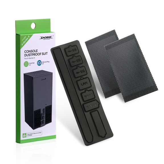 Xbox Series X (XSX) Dust Protection Kit - Easy-Install Mesh Dust Filters & Silicone Port Plugs for XSX Console | Reusable, Washable, Prevents Dust Buildup & Overheating