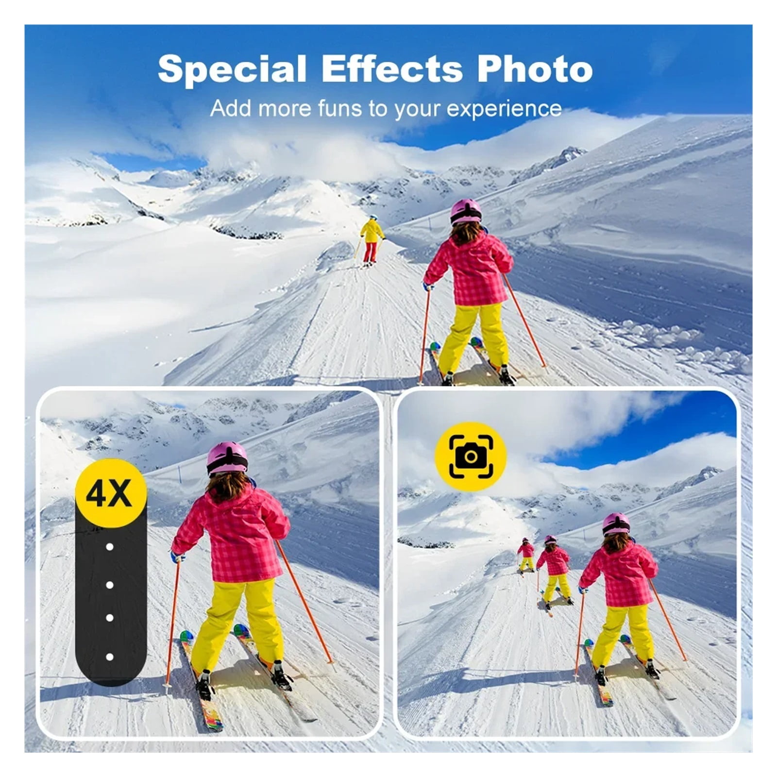 Action Camera 4K  WiFi 170° Wide Angle Len Dual Screen Display Video Camera 30M Underwater Waterproof Sport Camera