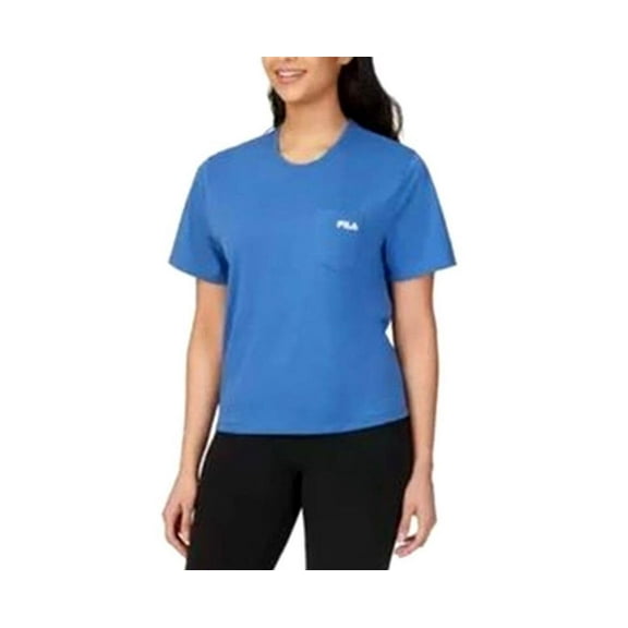 Fila Women's Jersey Short Sleeve Crew Neck Pocket T-Shirt (US, Alpha, Small, Regular, Regular, Bright Cobalt)