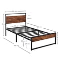thumbnail image 2 of Base de Cama VANLIG Acero Reforzada Individual Con Acabos En Madera, 2 of 2