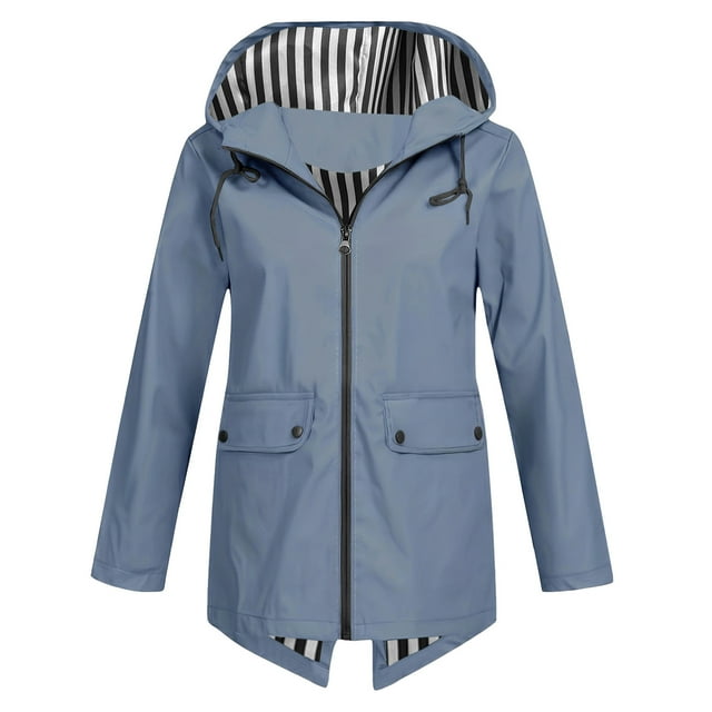 Cinvoph Womens Jackets Lightweight Outdoor Hiking Active Jacket Zipper Waterproof Rain Jacket with Pockets