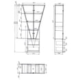 thumbnail image 2 of Maklaine 40.6" Triangle Contemporary Steel & Glass Curio Cabinet in Silver/Clear, 2 of 2