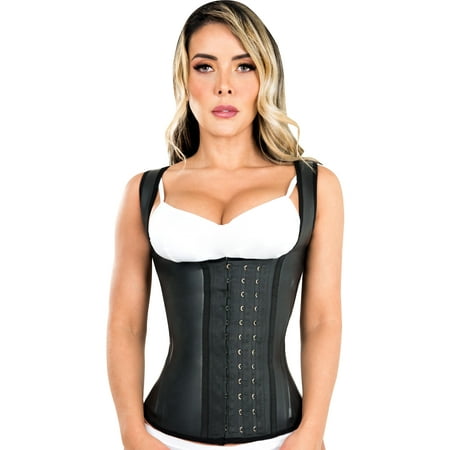 

Neo Latex Waist Cincher Trainer Sauna Vest Sweat 3 Hooks Fajas Colombianas Reductoras Chaleco 210B3 Black by Fiorella Shapewear