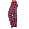 thumbnail image 3 of Cyglowse 2026 New Women's Cozy High Waisted Pajama Pants Plaid Fluffy Wide Leg Fleece Pants Bow Tie Lounge Sleep Pants Winter Pj Bottoms Hot Pink M, 3 of 4