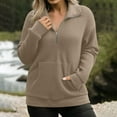 thumbnail image 5 of Fewfanhot Women Sweaters Quarter Zip Pullover Women Fall Fashion Long Sleeve Tops Outfits Clothes, 5 of 9