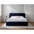 thumbnail image 3 of Omax Decor Chloe Fabric Upholstered Platform Queen Bed in Blue, 3 of 9