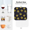 thumbnail image 6 of Honeii Sunflowers print Leather Coaster Set of 4, ideal for safeguarding your furniture from drinks spills and effortless cleanup-Square, 6 of 6