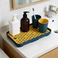 thumbnail image 2 of Yhmxh Drainable Bathroom Sink Tray, Countertop Organizer with Self-Draining Design, Multi-Use Kitchen Sponges Tray, Bathroom and Kitchen Soap Dish and Dispenser Tray for Toothbrush, Cup, Sponge, 2 of 7