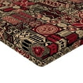 thumbnail image 4 of Ambesonne Ethnic Fitted Sheet, Oriental Floral Motif Print, California King, Raspberry Beige Black, 4 of 5