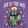 thumbnail image 2 of Girl's Star Wars: The Mandalorian Christmas Grogu and Din Djarin Joy is the Way Graphic Tee Purple Berry X Large, 2 of 4
