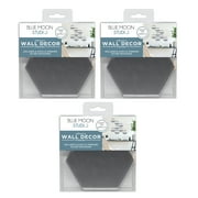 Blue Moon Studio Peel & Stick Silver Hexagon Wall Decals Adult Teen Tween, 8 Pack