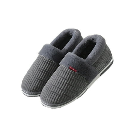 

Eloshman Unisex Comfort Slip On Warm Shoes Indoor Anti-Slip Fuzzy Breathable Plush Slipper Style F 9.5-10