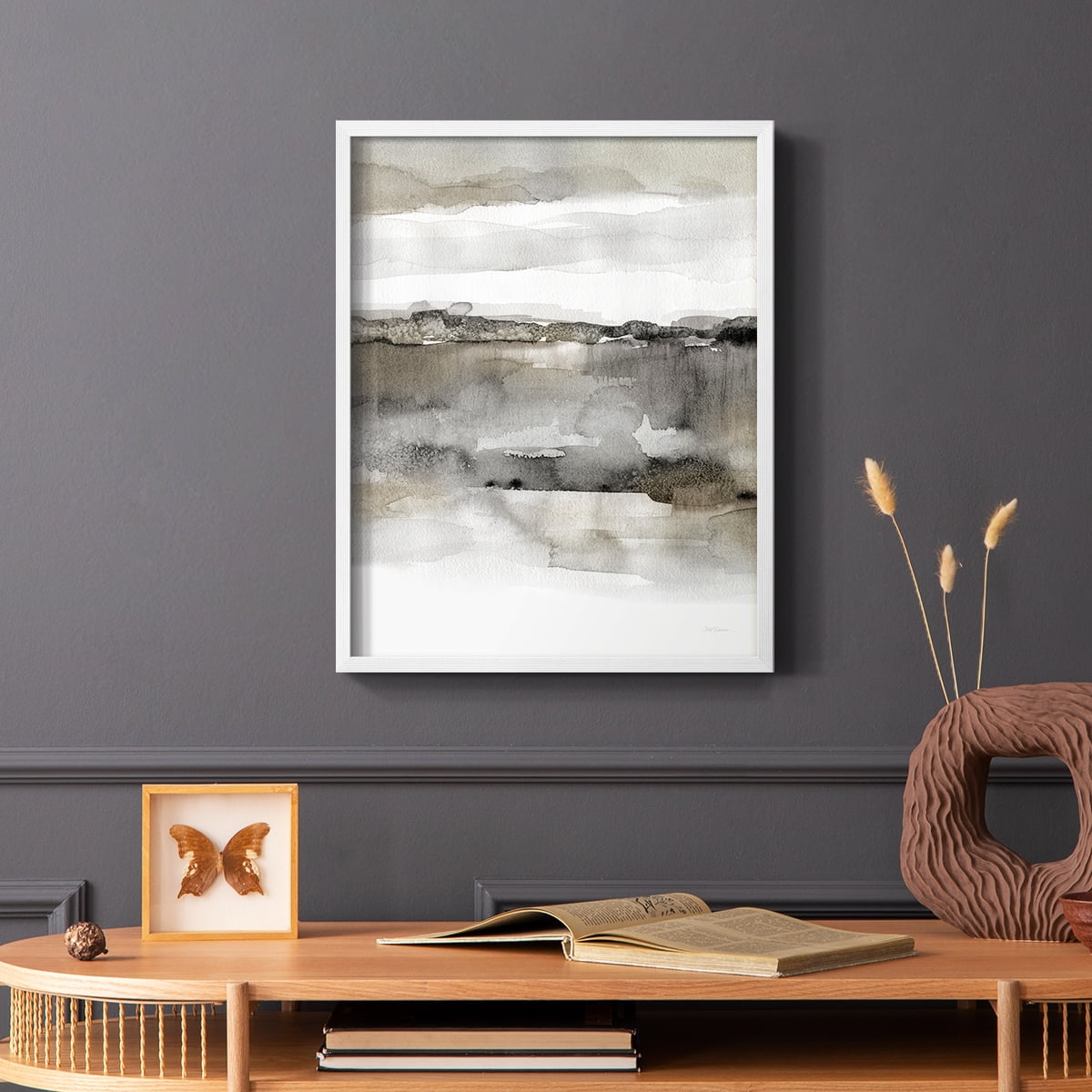 Neutral Harmony in White Solid Wood 8 x 10 Framed Print
