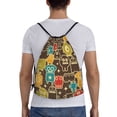 thumbnail image 2 of Easygdp Robot and Monsters Drawstring Backpack, Beach Sackpack, Travel Sackpack Lightweight for Sports, Gym, Travel, Swimming - Medium, 2 of 9
