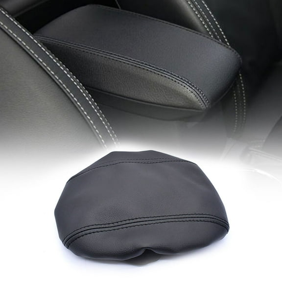 Center Console Lid Armrest Cover Leather Pad For Toyota Corolla 2014-2019 Black
