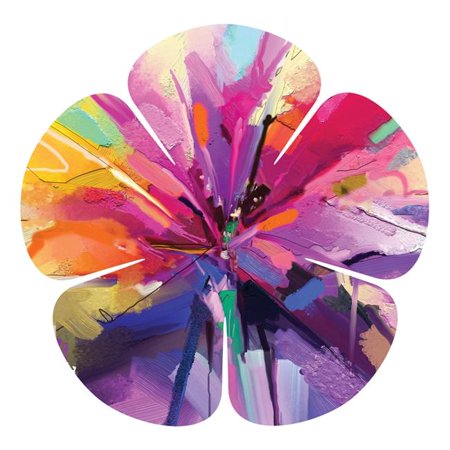 

Next Innovations 101410045-ABSTRACT Abstract Oil 5 Petal Flower Wall Art