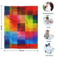 thumbnail image 4 of Colorful Rainbow Checkered Pattern Blanket,Comfortable Soft Flannel Throw Blanket,All Season,Warm Lightweight Blankets for Sofa Bed Couch Living Room Chair,30"x40", 4 of 4