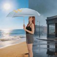 thumbnail image 5 of Unique Bargains 1 Pc Compact Umbrella 5-Fold Umbrella Pink Blue, 5 of 6