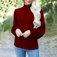 thumbnail image 2 of HAiming Sweatshirts for Women Puff Long Sleeve Turtleneck Pullover Tops 2025 Fall Plus Size Loose Casual Clothes, 2 of 7
