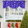 thumbnail image 3 of Winter Snowflakes Tie Up Valances Curtain, Christmas Abstract Art Star Purple Adjustable Rod Pocket Short Window Treatment Tie Up Curtains Valances for Kitchen Living Room Bathroom 54x18 Inches, 3 of 9