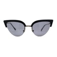 thumbnail image 1 of Womens Half Rim Cat Eye Gothic Sunglasses Gold Black, 1 of 4