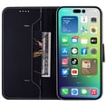 thumbnail image 6 of Luxury Wallet Case for iPhone 14 Pro, New Lychee Pattern PU Leather Soft Silicone Shockproof Magnetic Clasp Flip Folio Case with Kickstand Card Slots Holder Wrist Strap Cover for iPhone 14 Pro,Black, 6 of 9