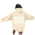 thumbnail image 2 of Make Heaven Crowded Hoodies for Women 2025 Fall Winter Long Sleeve Christian Graphic Hooded Sweatshirt Pullover Tops, 2 of 6