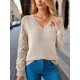 thumbnail image 1 of Suéteres casuales de moda 2024, tops para mujer, suéter de punto con cuello en V sólido, jersey de punto de otoño, 1 of 5