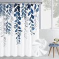 thumbnail image 1 of Blue Eucalyptus Shower Curtain for Bathroom Floral Watercolor Leaves on The Top Botanical Nature Fabric Bath Curtain Country Plant Cloth Bathroom Deco, 1 of 4