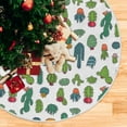 thumbnail image 5 of FMSHPON Green Cactaceous Tree Xmas Christmas Tree Skirt Stand Mat for Holiday Party Decoration Indoor Outdoor 48 inches, 5 of 6