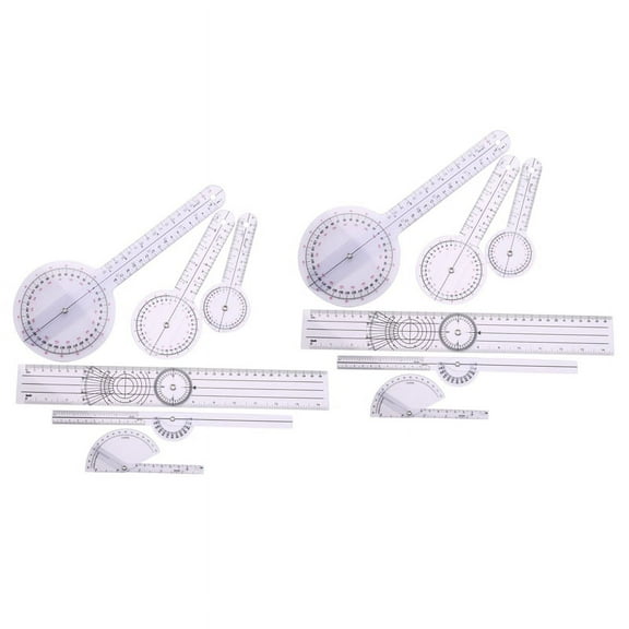 12Pcs Spinal Ruler Spinal Finger Goniometer Protractors Multi-Ruler Angle 180/360 Degree Measuring Tool,Photo Color