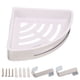 thumbnail image 1 of Estante esquinero para baño, marco de acero inoxidable resistente plateado, soporte ABS, estante esquinero para RV, 1 of 12