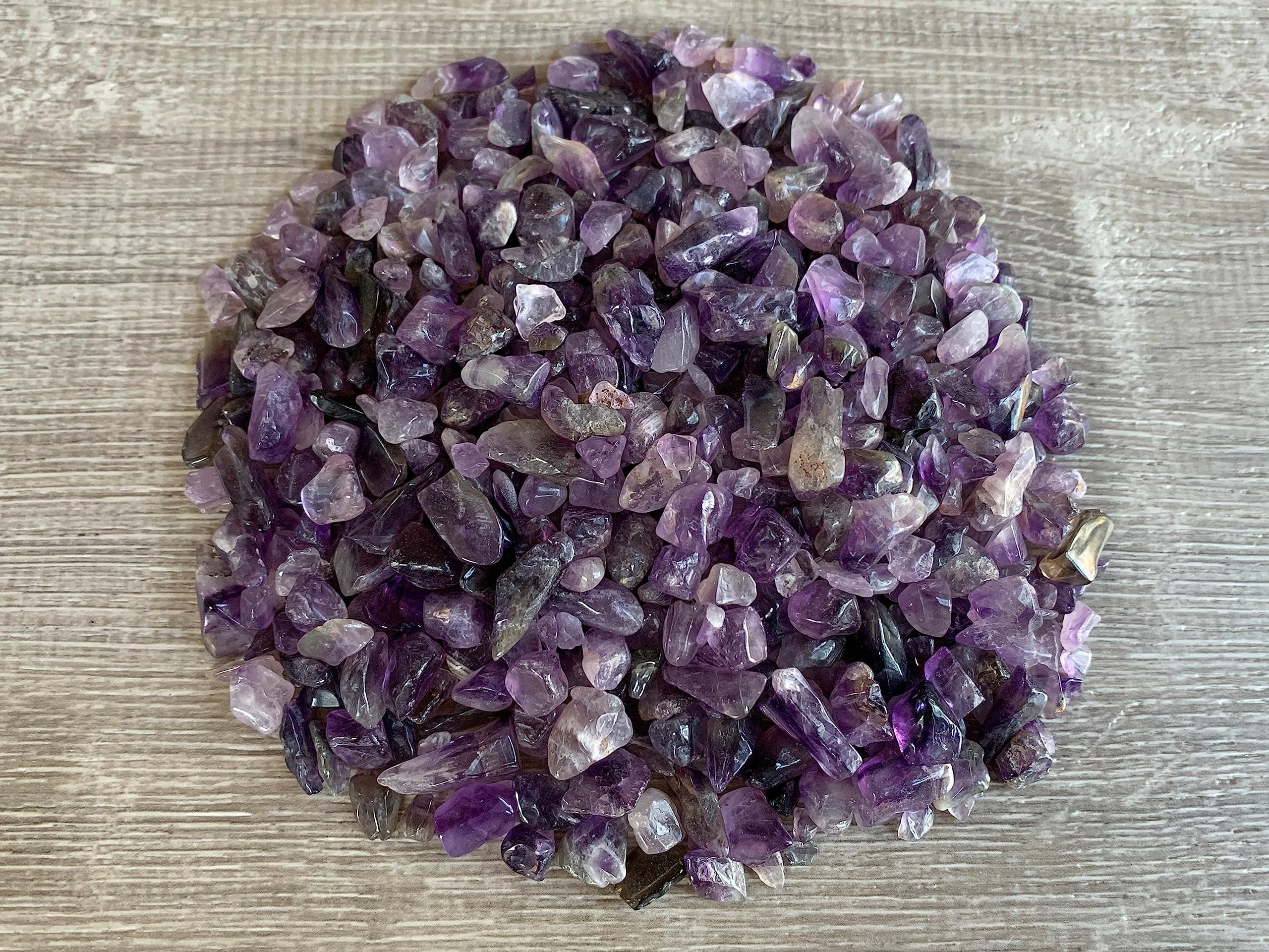 WHOLESALE Natural Semi Tumbled Amethyst Gemstone Chips, Amethyst Crushed Mini Amethyst Crystals, Undrilled (Amethyst, 3 Pounds)