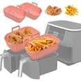 thumbnail image 3 of 2Pcs Air Fryer Silicone Pot avec Poignée Réutilisable Air Friteuse Doublure Résistant à la Chaleur Air Friteuse Panier en Silicone Rectangle Cuisson Pan Air Fryer Accessoires Doublures pour Air Friteuse Four Micro-Ondes, 3 of 7